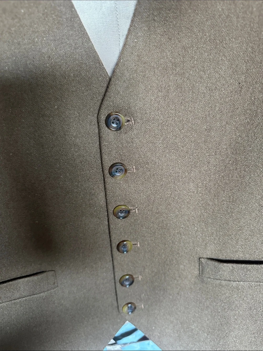 Men's Brown Wool Blend Vest - Classic Tailored Waistcoat